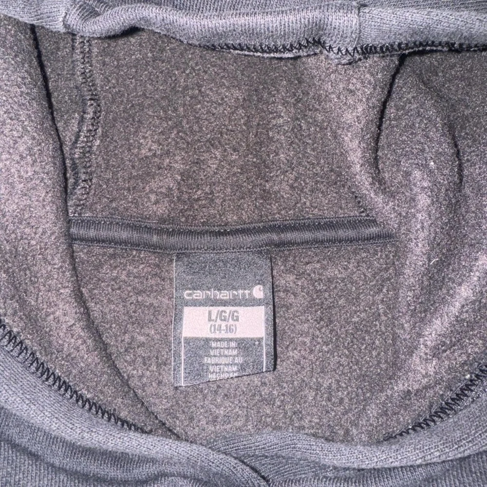 Boys Black Classic Carhartt Pullover Hoodie Sweater Size Large
